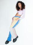 side view of model wearing Princess Polly The Ragged Priest Highway Jeans Multi High Waisted 