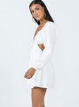 product Princess Polly High Neck High Neck  Elizer Long Sleeve Mini Dress White