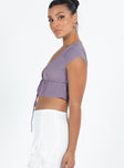 product Princess Polly Short Sleeves Asymmetric Neckline  Fazio Top Purple