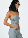 side view of model wearing Princess Polly Aroya Top Grey 