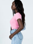 side view of model wearing Princess Polly Reign Top Pink 