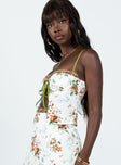 Front view of model wearing  front Princess Polly Sleeveless Asymmetric Neckline  Ringa Rosey Top Multi