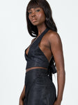 side view of model wearing Princess Polly Kristina Top Black 