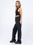 side view of model wearing Princess Polly Ramone Pants Black 