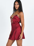 product Princess Polly Scoop Neck Scoop Neck Scoop Neck  Tamal Mini Dress Burgundy