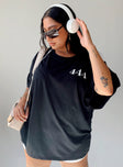 product Princess Polly Short Sleeves High Neck  444 Oversize Tee Black Curve