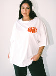 product Princess Polly Three Fourth Sleeves Sweetheart  Noods Oversized Tee White Curve