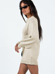 product Princess Polly High Neck  Harmony Knit Mini Dress Beige