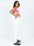 side view of model wearing Princess Polly Jadene Pants White 