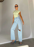 product Princess Polly High Waisted  Sevina Wide Leg Denim Jeans Light Wash