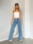 product Princess Polly High Waisted  Clarke Low Waist Baggy Jeans Denim