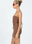 product Princess Polly Asymmetric Neckline  Oscar Mini Dress Brown