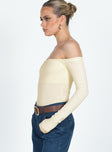 Weaver Off Shoulder Bodysuit Cream