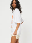 product Princess Polly Half Sleeves Crew Neck  Chambre Oversized Graphic Tee White