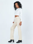 side view of model wearing Princess Polly Jayla Pants Beige 