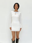 product Princess Polly Crew Neck  Batesom Long Sleeve Mini Dress White