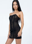 product Princess Polly Asymmetric Neckline  Azriel Strapless Mini Dress Black