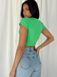 product Princess Polly Short Sleeves High Neck  Classic Crop Tee Green