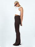 side view of model wearing Princess Polly Anderson Pants Brown 