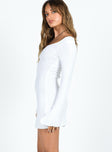 product Princess Polly Crew Neck  Brownhall Long Sleeve Mini Dress White