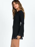 product Princess Polly Scoop Neck  Lukea Long Sleeve Mini Dress Black