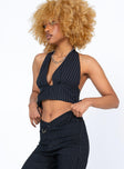 side view of model wearing Princess Polly Meshelle Top Black 