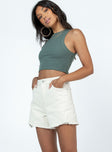 product Elena Denim Shorts Cream Princess Polly High Waisted Shorts 