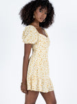 product Princess Polly High Neck  Kaori Mini Dress Yellow Floral