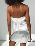 Front view of model wearing  front Princess Polly Sweetheart Neckline  Shaya Strapless Mini Dress White