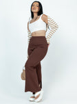 product Princess Polly High Waisted Pants  Allen Ribbed Pants Brown