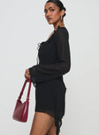 Revival Long Sleeve Mini Dress Black