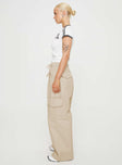 product Princess Polly High Waisted Pants  Isadore Cargo Pants Beige