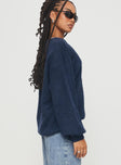 side view of model wearing Princess Polly Ryanna Sweater Navy 