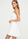 product Princess Polly Asymmetric Neckline  Ostro Strapless Mini Dress White