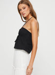 product Princess Polly Sleeveless Asymmetric Neckline  Annelyse Strapless Top Black