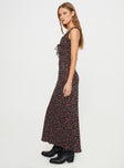 product Princess Polly High Neck High Neck  Bareena Bias Cut Maxi Dress Black / Red Floral