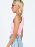 side view of model wearing Princess Polly Don't Be Jelly Tank Top Pink 