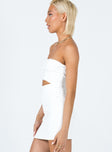 side view of model wearing Princess Polly Elianna Mini Dress White 