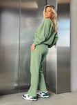 product Princess Polly High Waisted Pants High Waisted Pants High Waisted Pants  Arya Straight Leg Track Pants Green