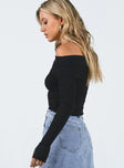 product Morley Off Shoulder Sweater Black Princess Polly  Cropped 