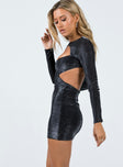 product Princess Polly Crew Neck  Kalbarri Cut Out Mini Dress Black