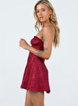 product Princess Polly Square Neck  Lenette Mini Dress Burgundy