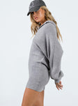 product Princess Polly High Neck  Quinten Sweater Mini Dress Grey