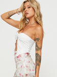 side view of model wearing Princess Polly Mani Top White Sleeveless Sweetheart 