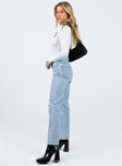 product Princess Polly High Waisted  Delmore Straight Leg Jeans Mid Wash Denim