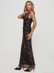 Flexi Maxi Dress Black / Red Floral