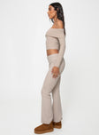 Front view of model wearing  front Princess Polly High Waisted Pants High Waisted Pants High Waisted Pants High Waisted Pants  Westaway Pants Beige