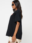 product Princess Polly Half Sleeves Crew Neck  Noods Oversized Tee Black