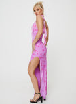 Front view of model wearing  front Princess Polly Sweetheart Neckline  Leland Scarf Maxi Dress Pink