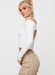 product Princess Polly Full Sleeves Square Neck  Karlson Off The Shoulder Top White